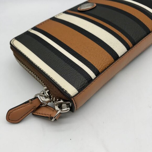 Coach Brown Leather Peyton Accordion Zip Wallet - Picture 6 of 10